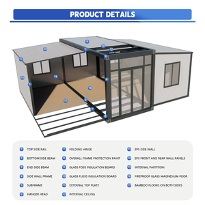 Casa Contenedor Expandible <span class=keywords><strong>de</strong></span> 20 pies, 2 Dormitorios, Diseño Moderno, Ahorro <span class=keywords><strong>de</strong></span> Energía, Transpirable, <span class=keywords><strong>de</strong></span> Lujo, Oficina, Almacén - Product Image 3