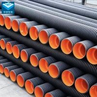 Tuyau ondulé en PEHD, tuyau de drainage et de décharge chimique en PEHD SN200mm-800mm pour projets industriels, tuyau ondulé à double paroi