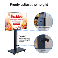 Pantalla Publicitaria Portátil 4K de 32/55/65 Pulgadas, con Soporte de Piso, Delgada, Monitor Android, Señalización Digital para Centros Comerciales, Hoteles y Eventos