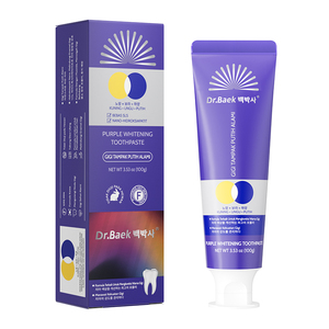 Dentifrice à la menthe fraîche et à l'hydroxyapatite, renforce l'émail, faible teneur en fluorure, avec pâte violette blanchissante et billes <span class=keywords><strong>de</strong></span> blanchiment - Product Image 1