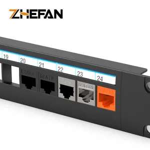Zhefan แผง FTP Patch Cat6A พอร์ต FTP 24พอร์ต LAN สำหรับตู้แร็คเครือข่าย Cat6