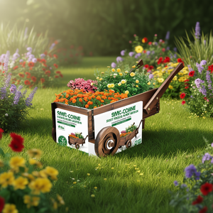 Fioriera in Legno con Ruote e Maniglie, Vaso da Giardino Quadrato Marrone Rustico - Product Image 2