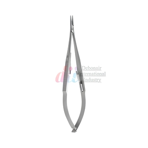 Portaagujas Castroviejo de 18 cm con mango plano y bloqueo, de acero inoxidable, instrumentos quirúrgicos oftálmicos, proveedor mayorista - Product Image 6