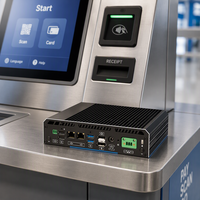 PC Mini Industri I3 I5 I7 8130U 2*LAN 4*RS232/485 HD DP Pengontrol Tertanam Layar Ganda untuk Terminal Layanan Mandiri
