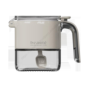 Lot de pots à épices en verre de 400 ml pour cuisine, avec couvercle et poignée, pour sel et autres assaisonnements - Product Image 5