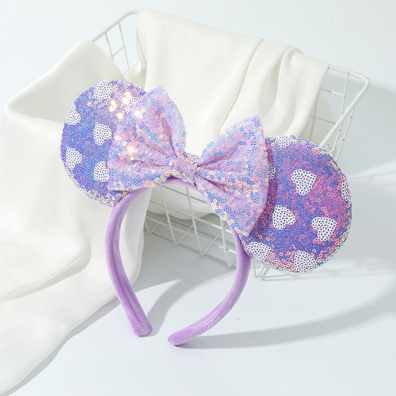 2025 Design <strong>Mickey</strong> Ears Headband Sweet Heart Pink Velvet <strong>Mouse</strong> Ears Headbands <strong>Accessory</strong> <strong>Mouse</strong> Headband