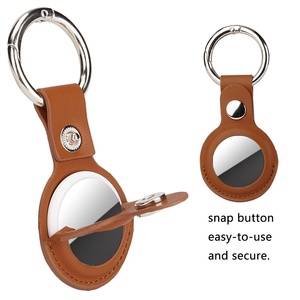 Mayorista Funda de cuero PU para llavero Etiquetas de aire antiarañazos Funda de cuero Llavero para mascotas para rastreador localizador de dispositivo de etiqueta de aire - Product Image 2