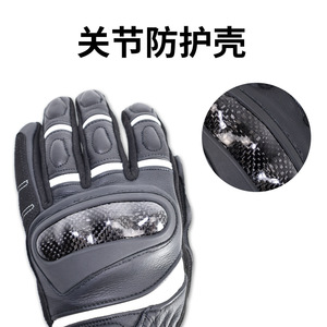 Motorcycle Riding <b>Gloves</b> Black Windproof Warm Thickened Hard Shell Wear Resistant Non Slip <b>Touchscreen</b> Support For Men - Product Image 2
