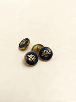 Bouton de jean en alliage de zinc de haute qualité, écologique, marque FR, à dos plat, imitation émail cloisonné, placage or sous vide, motif vintage
