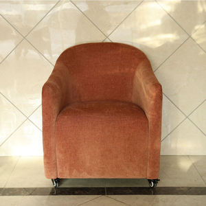 Modern Single-Seater Velvet <b>Armchair</b> Comfortable Reclining with Wheels Indoor Sofa Chair for Home <b>Dining</b> Hotel and Office Use - Product Image 1