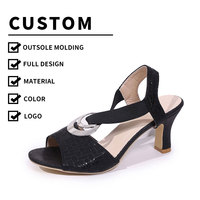 Nouvelles sandales sexy de luxe à talons hauts pour femme, avec boucle en forme de goutte d'eau, talon fin en PU en forme de D, 6,5 cm JP034