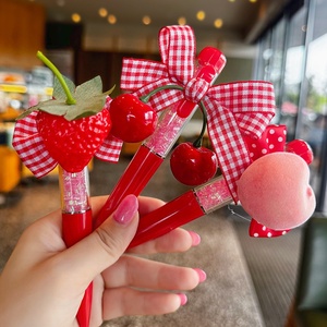 Bolígrafo Creativo con Diseño de Fresa, Melocotón y Cereza, Estilo Lindo, <span class=keywords><strong>Tridimensional</strong></span>, Creativo, de Presión, para Estudiantes - Product Image 1