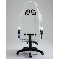 Chaise de jeu pour ordinateur PC en cuir PU blanc bon marché DDP, chaise de jeu gamer LED RGB avec massage, lumières et haut-parleurs