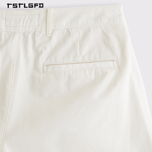 Pantalones Cortos Casuales para Hombre, Cintura Media, Doble Pliegue, Largura hasta la Rodilla, Tela Satén, Estilo Uniforme de Oficina - Product Image 5