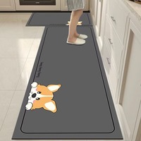 Alfombra de Cocina Antideslizante de Lujo Ligero, Impermeable, Resistente a Manchas y Aceite, para Decoración del Suelo de la Cocina del Hogar