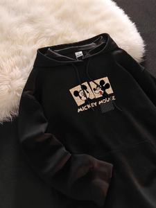 <span class=keywords><strong>Felpa</strong></span> in Pile Stile Americano Retrò con Stampa Cartoon <span class=keywords><strong>Mickey</strong></span>, Colletto con Bottoni, Autunno Inverno, Stile Comodo e Spesso per Donna - Product Image 3