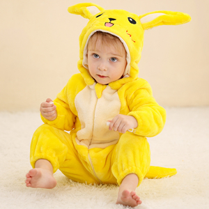Michley mode vêtements infantile flanelle unisexe bébé barboteuses Animal mignon garçon à capuche une pièce combinaison petites filles - Product Image 6