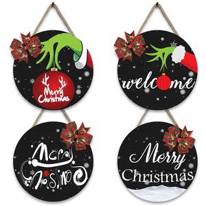 Guirnalda decorativa <span class=keywords><strong>de</strong></span> Feliz Navidad al por mayor 30x30cm cartel <span class=keywords><strong>de</strong></span> porche <span class=keywords><strong>de</strong></span> Navidad redondo decoración <span class=keywords><strong>de</strong></span> <span class=keywords><strong>madera</strong></span> y tablero <span class=keywords><strong>de</strong></span> exhibición colgante - Product Image 1