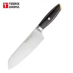 Sản Phẩm Mới Bán Chạy Nhất 2023 Dao Đầu Bếp Nhà Bếp Santoku Nhật Bản 7 Inch Có Tay Cầm Bằng Gỗ Đồ Gia Dụng Bằng Thép Không Gỉ