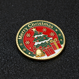 Monedas Decorativas para Festivales en Oferta, Monedas de Desafío de <span class=keywords><strong>Metal</strong></span> 3D Esmaltadas al por Mayor, Regalo de Árbol de Navidad, Moneda Personalizada de Navidad - Product Image 2