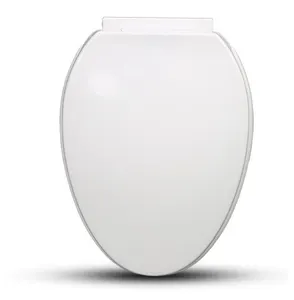 Kursi Toilet memanjang gaya Amerika & India plastik putih Modern desain tutup lembut bulat kamar mandi bahan PP penggunaan komersial
