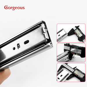 GORGEOUS Kim Loại Đầy Đủ Mở Rộng Vòng Bi Tủ Ngăn Kéo Đen Telescopic Tự Đóng Thủy Lực Ngăn Kéo Trượt - Product Image 3