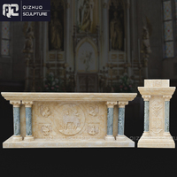 Table et chaire d'autel d'église en marbre religieux catholique sculpté à la main moderne