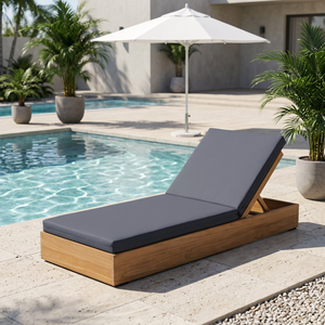 Chaise longue en teck de luxe moderne pour terrasses extérieures, villas, piscines - pour hôtels - Product Image 1