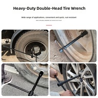 Clé à douille métrique double extrémité allongée pour pneus, outil de démontage hexagonal carré robuste pour camions et pneus de grande taille