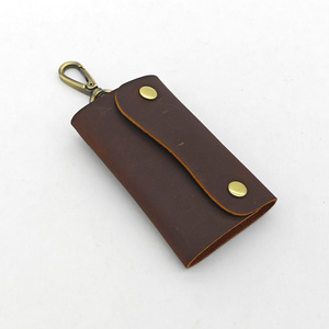 Hiện đại tối giản vuông Top Grain da Key holder & tổ chức với hợp kim kẽm Keychain in kỹ thuật số - Product Image 3