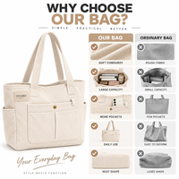 Sac fourre-tout en velours côtelé grande capacité personnalisé pour femmes, pour les trajets quotidiens, le shopping, sac à main à bandoulière multi-poches