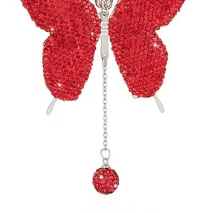 Colgante de mariposa brillante para espejo retrovisor de coche, elegante colgante de cristal sintético para decoración de coche, accesorios para coche - Product Image 5