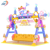 Manège Gondole Balançoire pour Parc d'Attractions, Équipement de Fête Foraine, Manège Thème Dessin Animé pour Enfants, Idéal pour Station Balnéaire et Aire de Jeux
