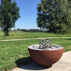 Outdoor Barbeque Corten Steel Fire Pit <b>Bbq</b> Grills for Backyard Corten Steel <b>Bbq</b> Brazier Fire Pit Heavy Duty <b>BBQ</b> Barbecue Grills - Product Image 2