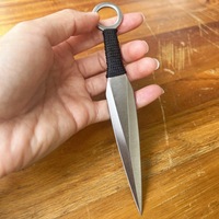 Couteau Kunai artisanal OEM en gros pour usine, ornements, lame en acier 3CR13, manche en acier inoxydable, modèle DIY non affûté pour déballage