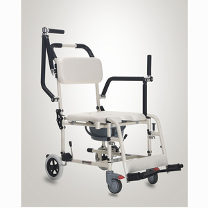 Chaise de bain avec siège de toilette, chaise mobile en alliage d'aluminium pour personnes âgées, pour la douche - Product Image 3