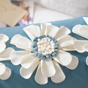 Décoration de mariage de luxe à la main coloré velours tournesol traversin jeter oreiller <span class=keywords><strong>housse</strong></span> de <span class=keywords><strong>coussin</strong></span> - Product Image 6