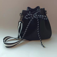 Sacs à bandoulière unisexes pour femme, fermeture à cordon, bretelles, sac seau à grande capacité, motif nœuds, polyester durable