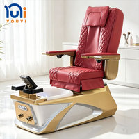 Fauteuil de pédicure en cuir PU de qualité supérieure, fauteuil de spa pour les pieds avec massage électrique inclinable pour les salons de manucure et pédicure
