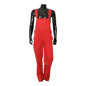 Cheap Food Industry Painter's Bib Pants 100% Cotton Overalls red White Workwear