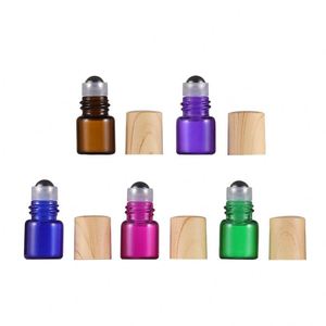 Essential Oil Perfume Roller <b>Bottle</b> Screen Printed Flat Clear Amber <b>Pink</b> Purple Green 1ml 2ml 3ml 10ml Glass Roll-On <b>Bottle</b> Cap - Product Image 2