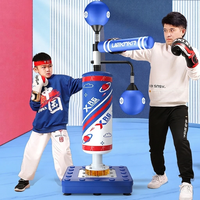 Entrenador de Velocidad de Boxeo 3 en 1, Equipo de Boxeo Multifuncional para Casa y Gimnasio con Barra Giratoria de 360°, Dos Balones de Boxeo y Saco Central
