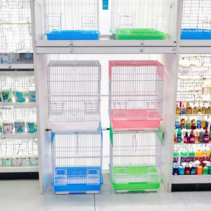 Gabbia per Uccelli Premium Grande in Plastica Arrotondata, Trasportino per Pappagalli, Gabbia Pieghevole a Doppio Strato con Ruote per Tutte le Stagioni - Product Image 3