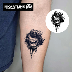 Autocollant <span class=keywords><strong>de</strong></span> tatouage semi-permanent réaliste Joker sombre en gros, longue durée 15 jours, art corporel pour hommes et <span class=keywords><strong>femmes</strong></span>, bras - Product Image 2