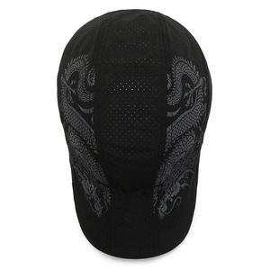 Men's Breathable <b>Dragon</b> Print Baseball Cap Quick Dry Sun Protection Outdoor Sports Hat Black Gray Navy Blue Adult Size - Product Image 5