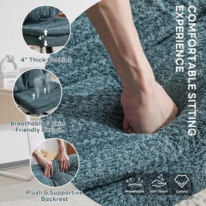 Criss Cross Legged Office <b>Chair</b> with Flip-Up <b>Back</b>&Dynamic Airbag Lumbar <b>Support</b>, Wide Seat Desk <b>Chair</b>, Flip-Up Arms with Wheels - Product Image 3