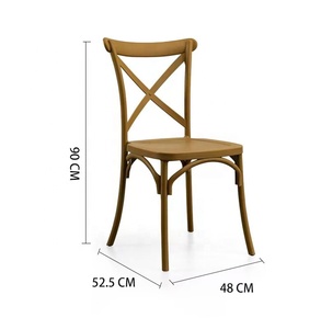 <span class=keywords><strong>Chaise</strong></span> d'événement de luxe en <span class=keywords><strong>plastique</strong></span> blanc et or à dossier croisé pour hôtel, <span class=keywords><strong>salle</strong></span> à <span class=keywords><strong>manger</strong></span>, mariage, fête et usage extérieur, pour salon - Product Image 4