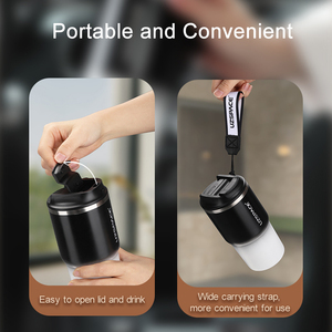 Bouteille d'eau isotherme en acier inoxydable à double paroi esthétique avec sangle, cadeau, anti-fuite, ouverture en un clic - Product Image 2