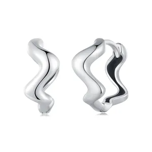 JEEVA 925 Sterling Silver Wave Ear Clips Oxidized Silver Original Jewellery For Women Party Date Wedding Gift