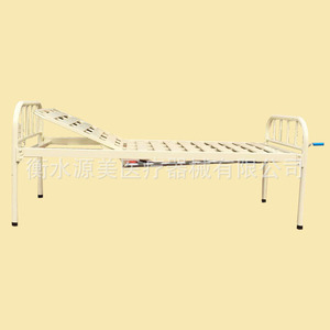 Cama de Hospital Manual de Acero Inoxidable Blanca con Manivela Simple para Pacientes y Cuidado de Ancianos - Product Image 1